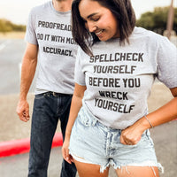 Graphic tee for proofreaders – funny editing and grammar humor shirt