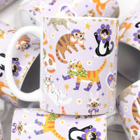 Cool Cats Mug – Funny Cat Illustration Full Wrap Coffee Cup