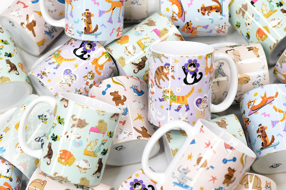 Lazy Cats Mug – Funny Full Wrap Cat Coffee Cup