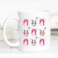 Bunnies and Bow Coquette Coffee Mug, Easter – Funny Coffee Mug