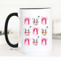 Bunnies and Bow Coquette Coffee Mug, Easter – Funny Coffee Mug