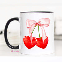 Cherry Bow Coquette Coffee Mug – Funny Coffee Mug