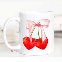 Cherry Bow Coquette Coffee Mug – Funny Coffee Mug