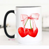 Cherry Bow Coquette Coffee Mug – Funny Coffee Mug