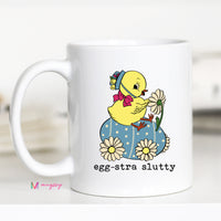 Eggstra Slutty Easter Mug – Funny Naughty Bunny Coffee Cup