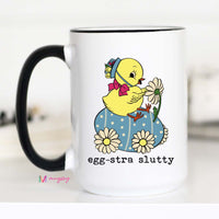 Eggstra Slutty Easter Mug – Funny Naughty Bunny Coffee Cup
