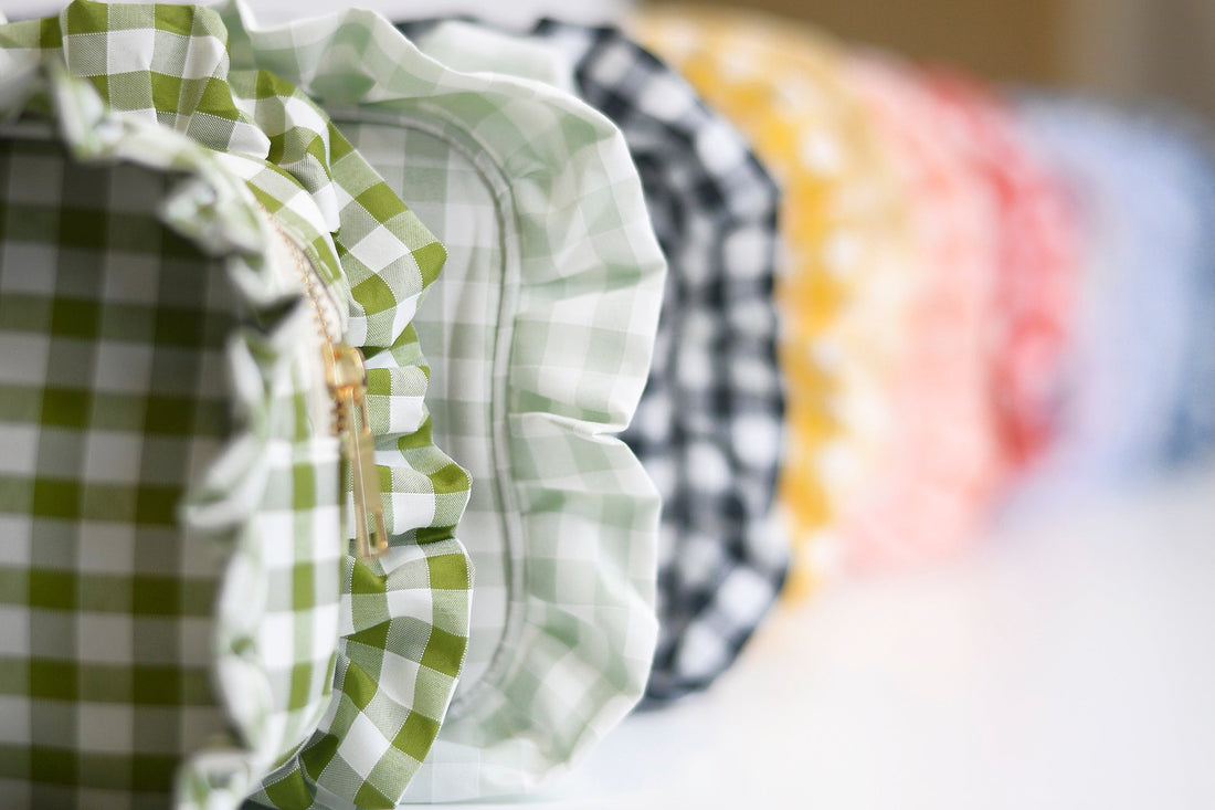 Gingham Frilly Bags