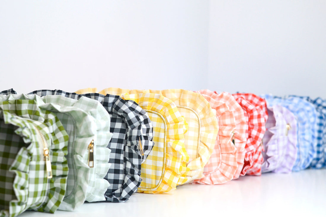Gingham Frilly Bags