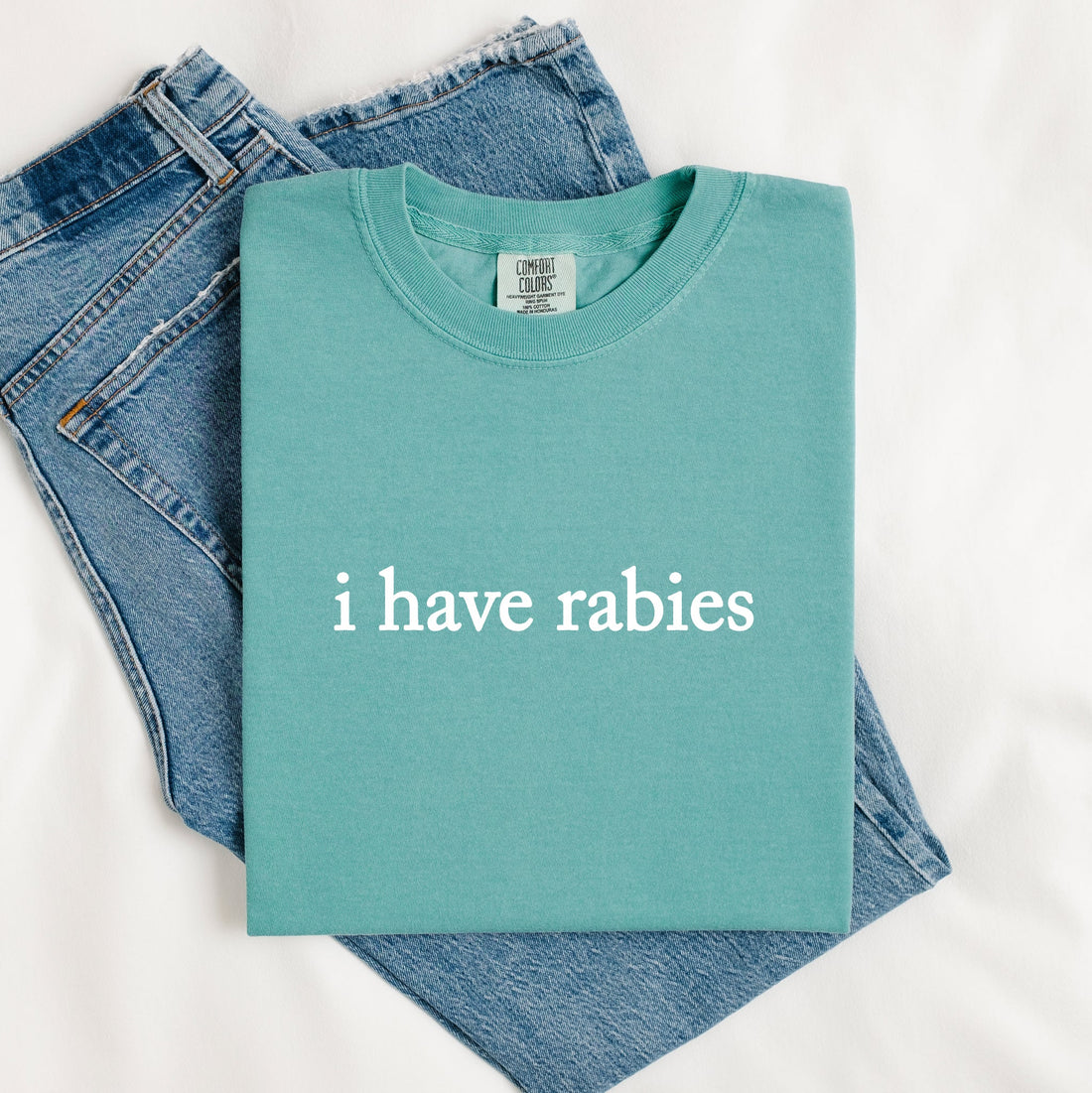 I have rabies mint teal comfort colors t-shirt