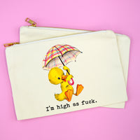 Funny Stoner Makeup Bag | I'm High as Fuck Cosmetic Pouch