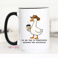 Funny Goose Coffee Mug Cute Cowboy Animal Mug Sarcastic Humor Gift