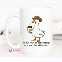 Funny Goose Coffee Mug Cute Cowboy Animal Mug Sarcastic Humor Gift