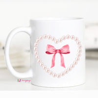 Pearls and Bow Coquette Coffee Mug – Funny Coffee Mug
