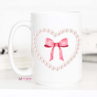 Pearls and Bow Coquette Coffee Mug – Funny Coffee Mug