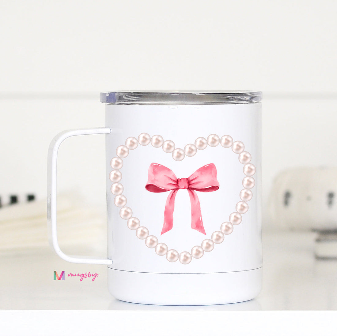 Pearls and Bows Coquette Travel Cup – Funny Coffee Mug
