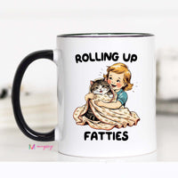 Rolling Up Fatties Funny Fat Cat Coffee Mug