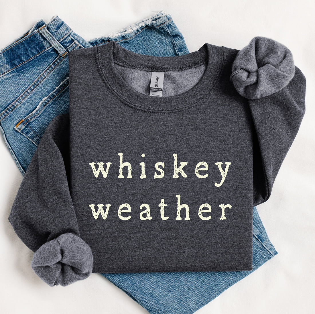 Gray sweatshirt with &