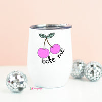 wine cup with cherries