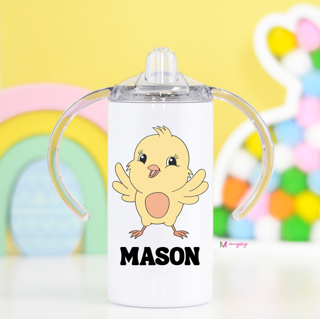 Easter Chick Personalized Name Short Travel Cup – Funny Coffee Mug