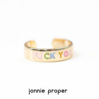 Fuck You Gold Adjustable Ring