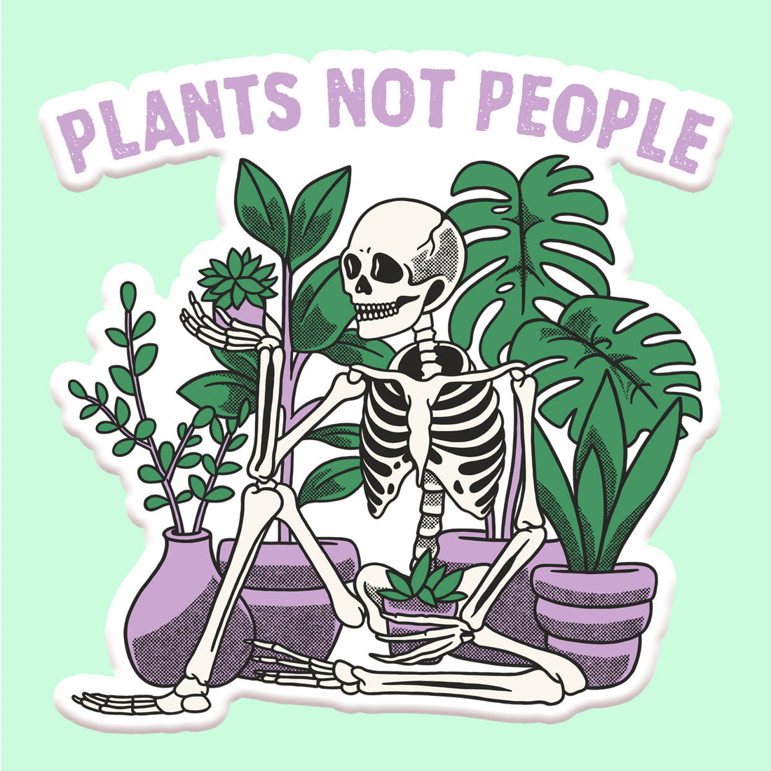 Plants Not People Sticker Decal – Funny Coffee Mug