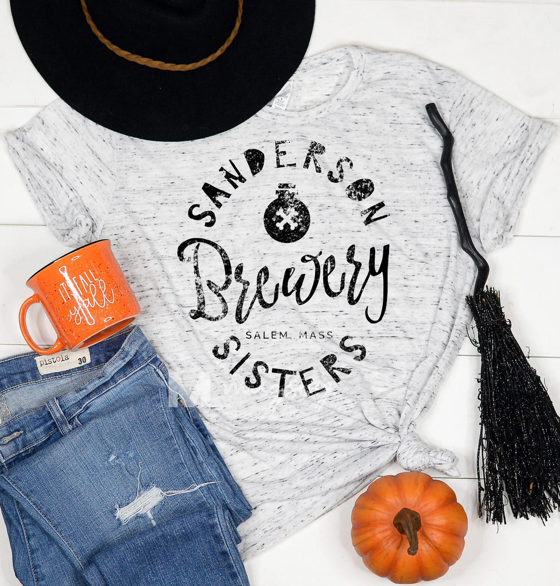 Sanderson Sisters Brewery (white marble), Halloween Graphic Shirt – Funny Coffee Mug