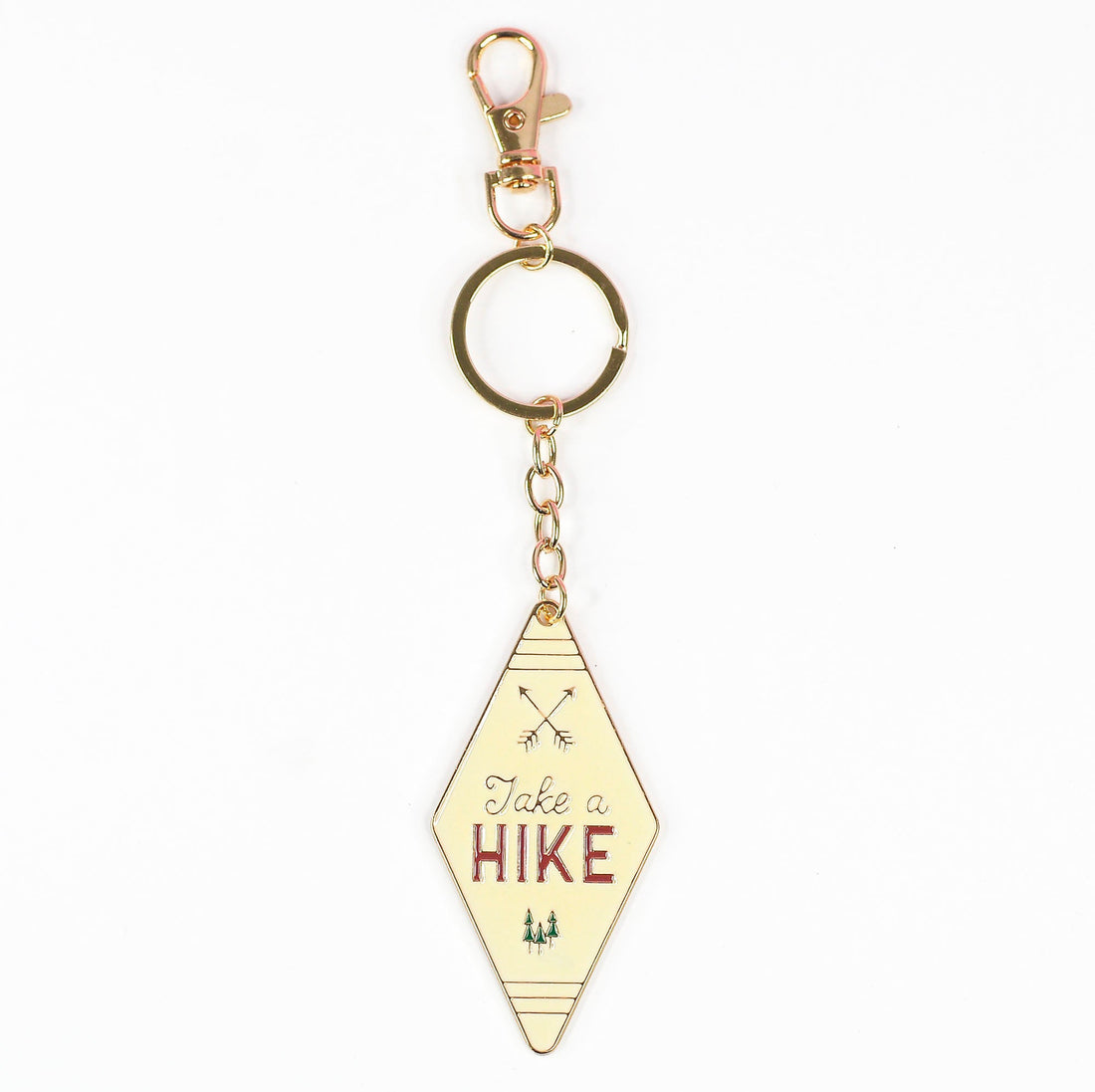 Funny camping gift - Wanderlust keychain ss| Camp Collection Soft Enamel Keychains - Happy Camper, Take a Hike, Adventure Awaits, and Wanderslut designs.
