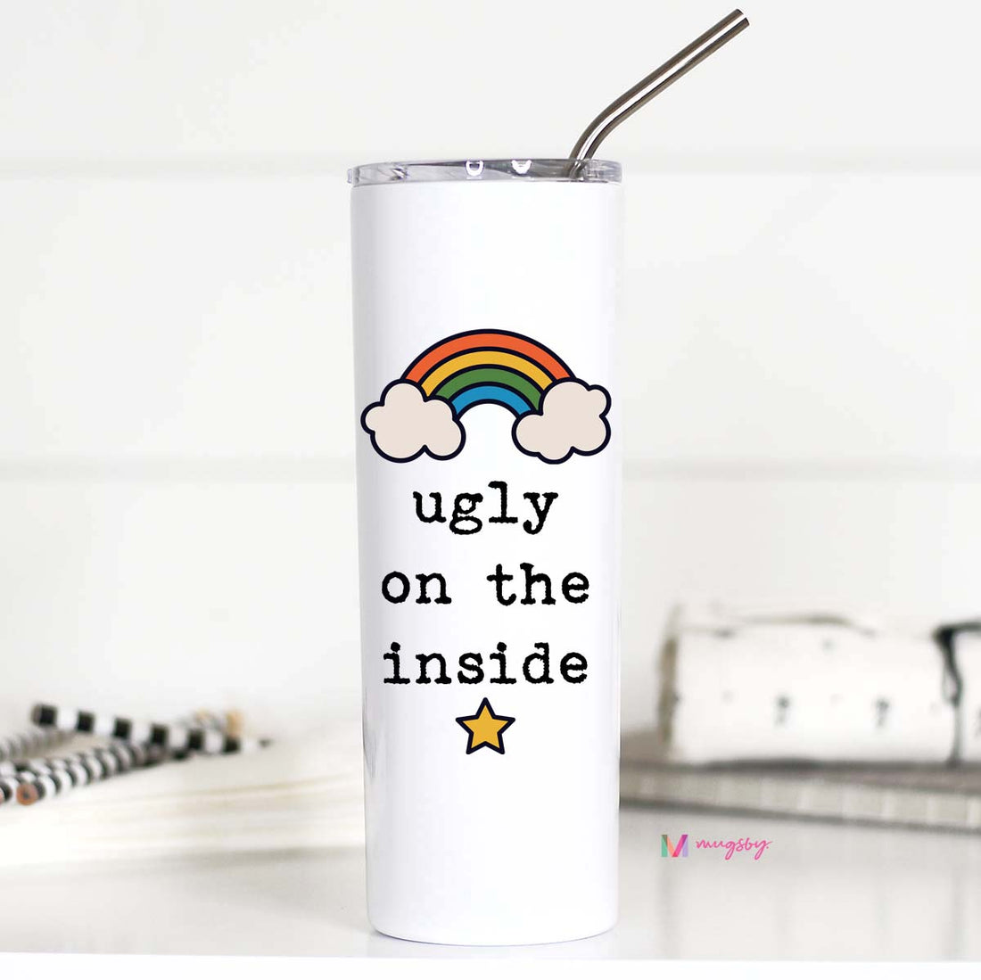 Ugly On The Inside Tall Travel Cup – Funny Coffee Mug