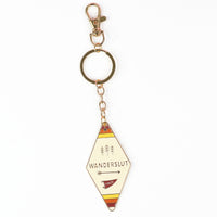 Camp Collection Soft Enamel Keychains - Happy Camper, Take a Hike, Adventure Awaits, and Wanderslut designs.