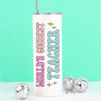 World's Goodest Teacher Funny Tall Travel Cup – Funny Coffee Mug