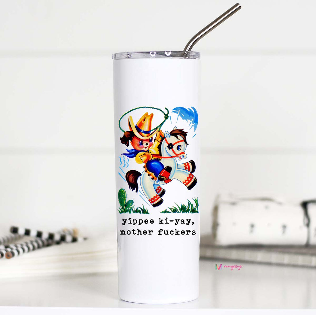 Yippee Ki-yay Tall Travel Cup – Funny Coffee Mug