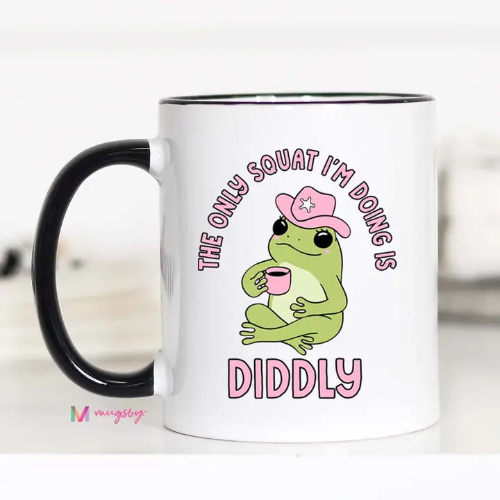Diddly Squat 11 oz mug with black handle
