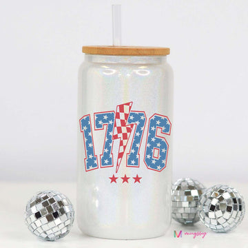 1776 glitter glass