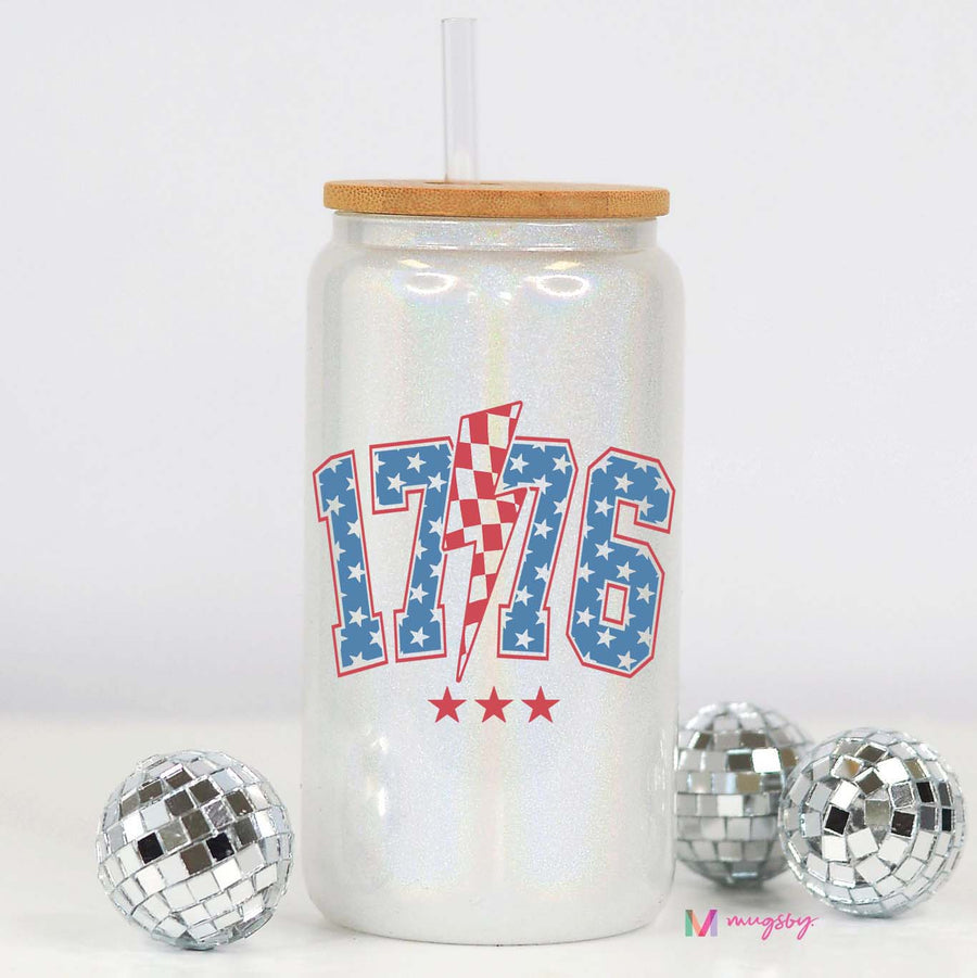 1776 glitter glass