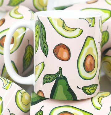 Avocados Full Wrap Ceramic Mug