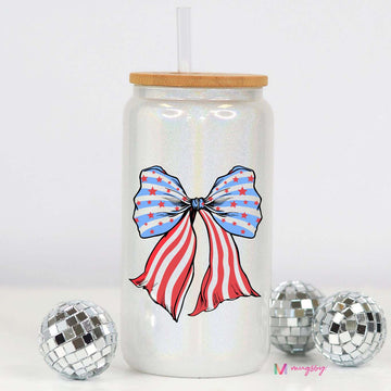 American Bow Glitter Glass