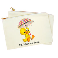 Funny Stoner Makeup Bag | I'm High as Fuck Cosmetic Pouch