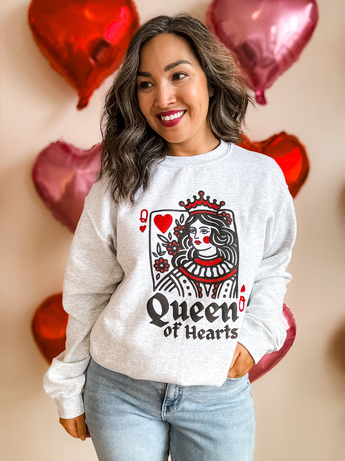 Queen of Hearts Sweatshirt, Valentine&