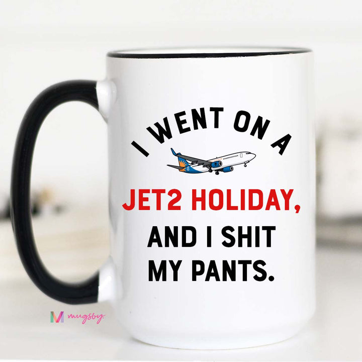15 oz oversized Jet2 coffee cup with hilarious vacation quote – trending TikTok mug for British humor lovers
