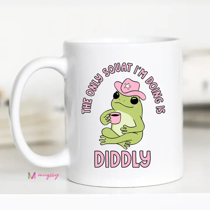 Diddly Squat 11 oz white mug