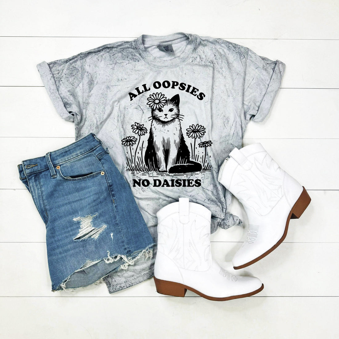 All Oopsies No Daisies Cat Graphic Shirt