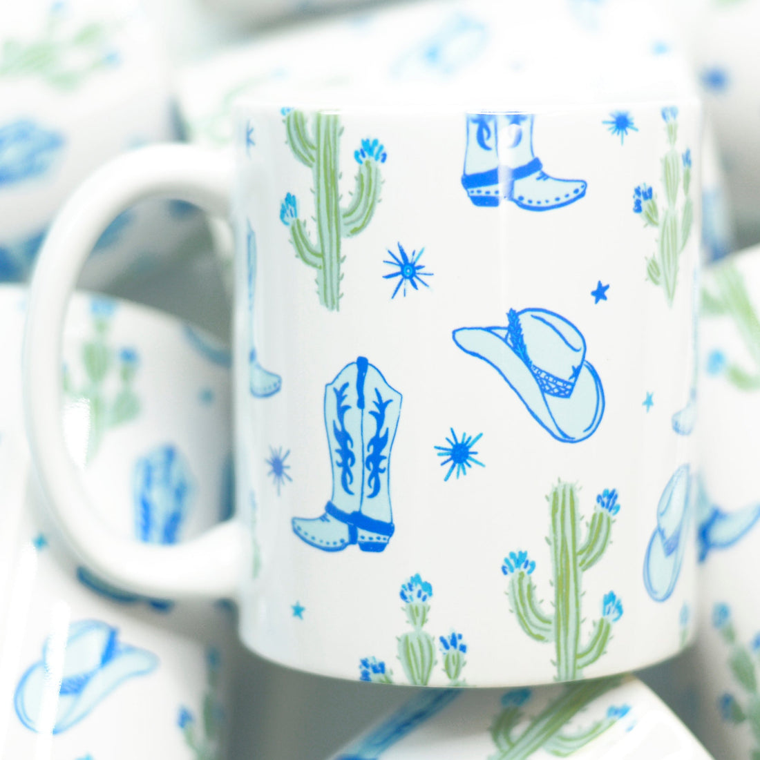 Blue Western Ceramic Mug