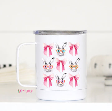 Bunnies and Bow Coquette Travel Cup, Easter