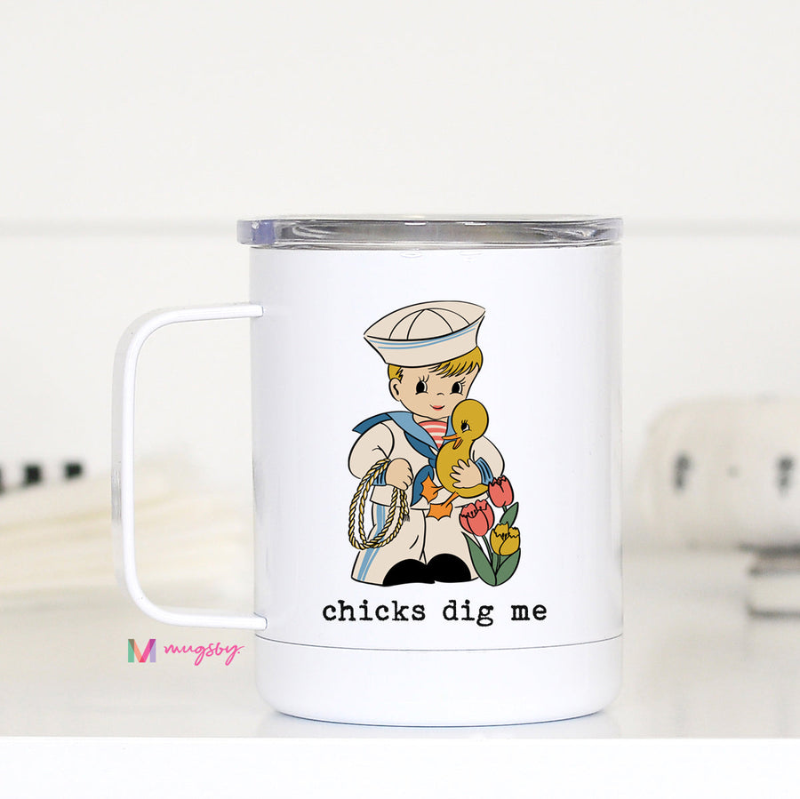 Chicks Dig Me Travel Cup, Easter Tumbler