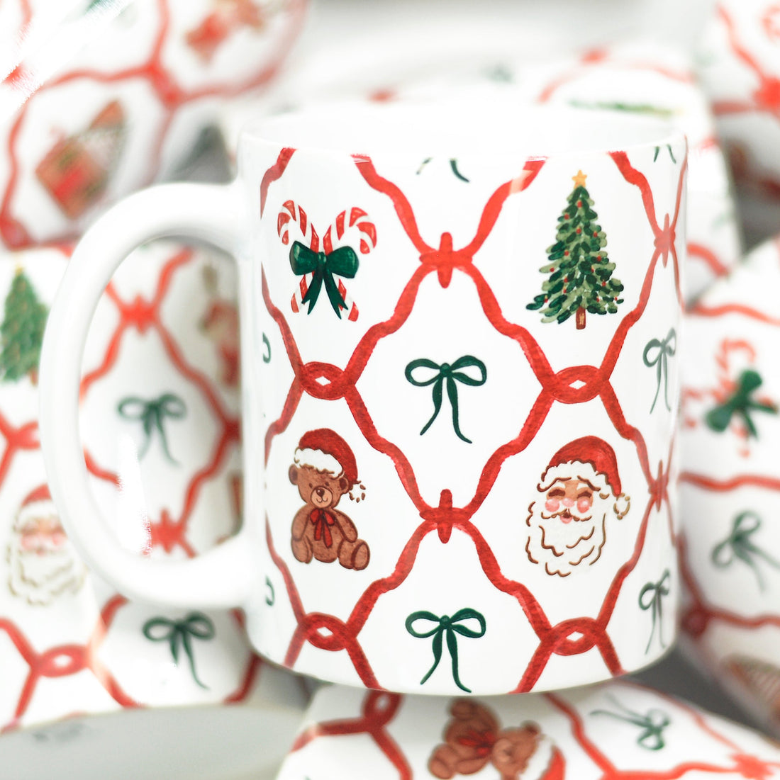 Christmas Friends Lattice Ceramic Mug