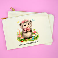 Funny Possum Makeup Bag | Currently Crashing Out Cosmetic Pouch