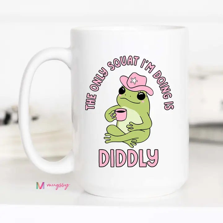 Diddly Squat 15 oz white mug