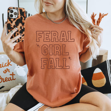 Feral Girl Fall Graphic Tee Shirt