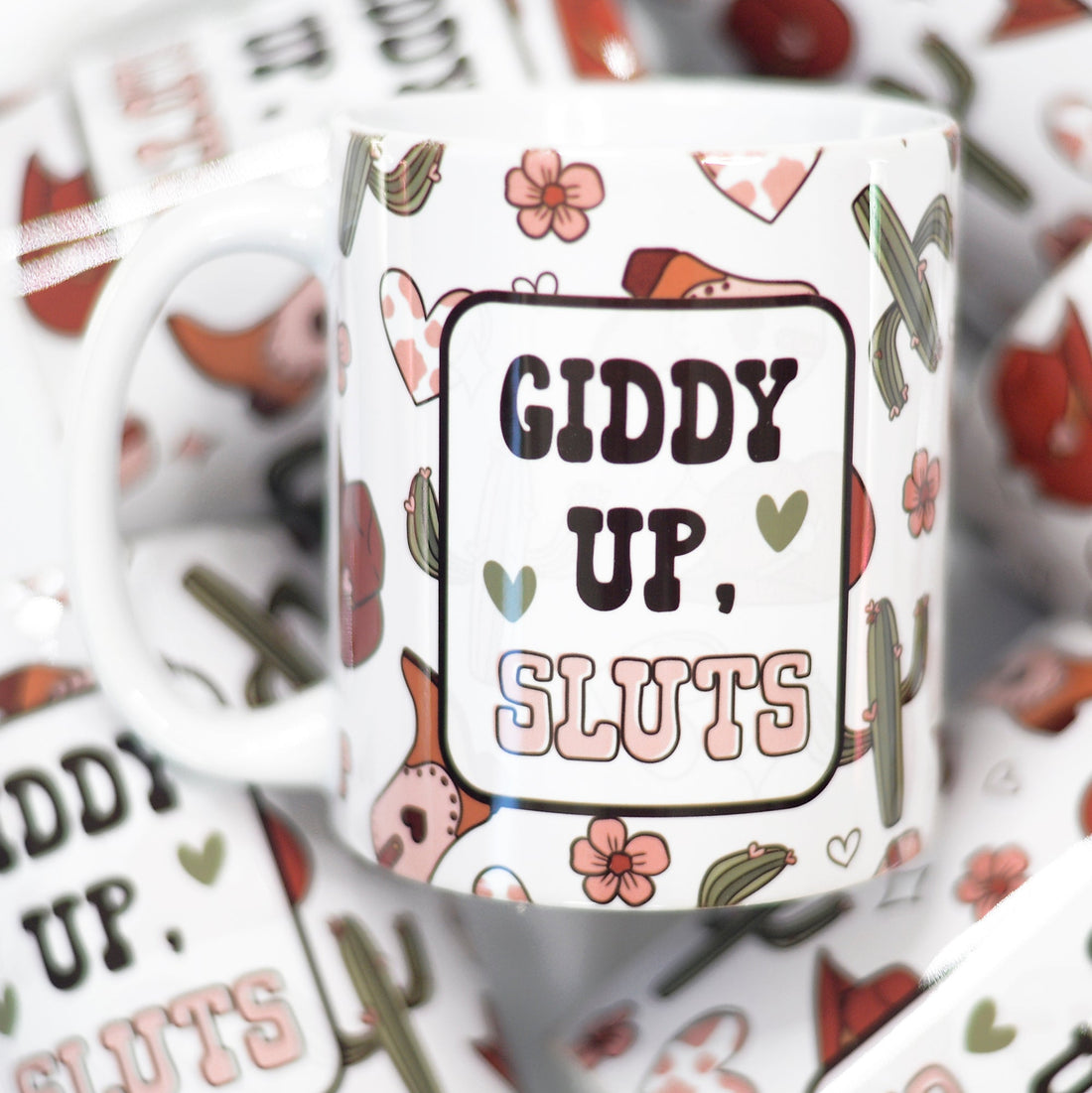 Giddy Up, Sluts Full Wrap Ceramic Mug