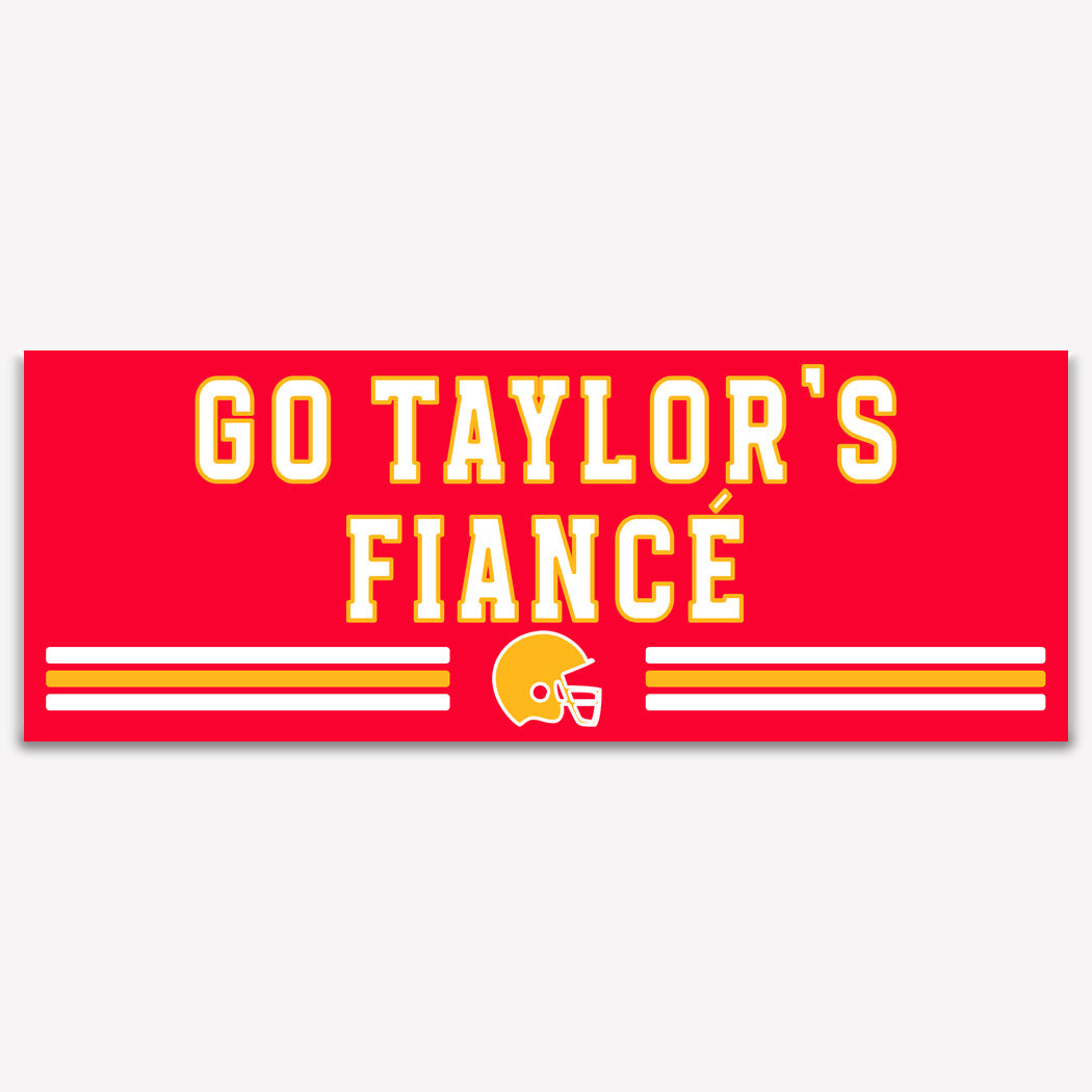 Red banner with &